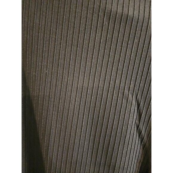 Ann Taylor Factory Pants Black Ribbed Easy Pull On LG Cropped Wide Leg Pant - Picture 4 of 5